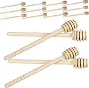 IWOWHERO 20pcs Wooden Honey Sticks Honeycomb Dippers for Smooth Stirring for Honey Jam and Syrup Dispensing for Weddings and Parties