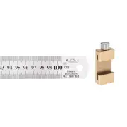 Stainless Steel Ruler with 30mm Scriber Block 40" Metric Inch Ruler, Gold Tone