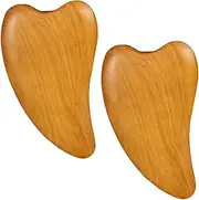 SAFIGLE 2Pcs Natural Wooden Scraping Plate for Facial Care Lightweight Massage Scraping Board for Skin Relaxation Gua Tool for Body and Face Massage Safe Durable