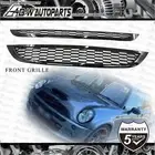 2PCS Honeycomb Mesh Front Grille Grill Fit Mini Cooper R50 R52 R53 2002-2006