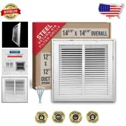 MERV 8 Steel Air Filter Grille for 12x12 Duct Opening | Stylish White Vent Cover