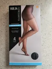 Silk Impressions Sheer For All Day. 20 Denier. Black. Size Large.