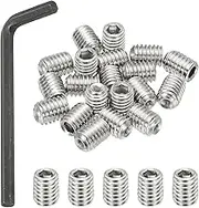 uxcell 3/8-16x1/2 Internal Hex Socket Set Grub Screws, 20 Pcs 304 Stainless Steel Cup Point Set Screw with Hex Key Wrench for Door Handles Bathroom Fixtures