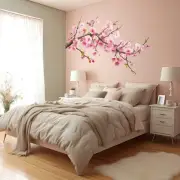 Cherry Blossom Corner Tree Wall Decal - Nursery Vinyl Sticker with Blossoms