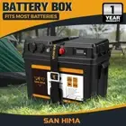 San Hima Portable AGM Battery Box 12V 2x USB Cig Socket Deep Cycle Universal