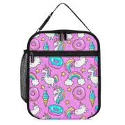 Cute Unicorns Donuts Galaxy Unicorns Puppy Insulated Lunch Bags For Women Men...