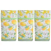 3PK Gibson Gifts Lemon Grove Cotton Kitchen Tea Towel 38x18cm