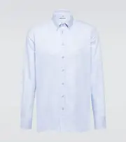 [Etro] Etro Logo cotton Oxford shirt UK 14 blue