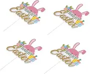 OKUMEYR 4pcs Bunny Cake Toppers for Easter Cake Decoration Cute Rabbit Cupcake Ornaments for Birthday and Holiday Celebrations Adorable and Stylish Decor