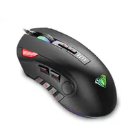 H512 RGB Backlight Gaming Mouse 12 Buttons Programming 5000 DPI Optical USB Wired Mouse with Fire Keys for Laptop Desktop