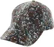 [Chic Headwear] Womens Animal Print Sparkle Fabric Cap - Brown