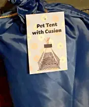 Pet Teepee,Portable Tent Small Dogs or Cats-Washable w Cushion/Zebra