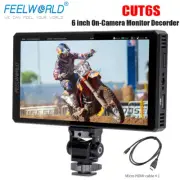 FEELWORLD CUT6S 6" 3G-SDI HDMI On-Camera Monitor Recorder Touch Screen 1920*1080