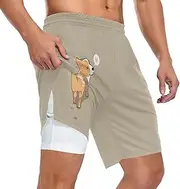 [ZZXXB] Lovely Corgi Dog Love Heart Athletic Shorts for Men with Pockets 2 in 1 Quick Dry Running Shorts S-3XL