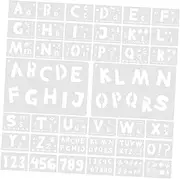 COHEALI 36pcs Plastic Painting Template Stencils for Crafts Reusable Letters for Crafts Making Stampers Pyrography Stencils Numbers Alphabet Stickers Alphabet Letters Craft Poster White