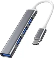 Beyori USB Extender 4-Port Small USB Hub for Pc Laptop 5Gbps Data Transfer for Desktop, USB Flash Drives, Mobile HDD, and More, Grey