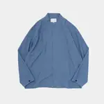 日本STILL BY HAND 強撚纖維輕便薄款MA-1方領下擺縮口排釦襯衫夾克