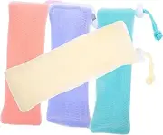 Baluue Shower Soap Bags Set of 4 Double Layered Soap Holder Mesh Soap Save Pouches Bathing Soap Bags Exfoliating Home Travel Accessory