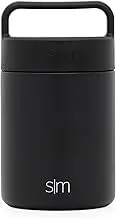 Simple Modern 12oz Provision Food Jar with Handle Lid - Vacuum Insulated 18/8 Stainless Steel Leak Proof Kid's Food Storage Container Flask -Midnight Black