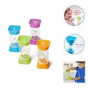 Jumbo 1, 2, 5, and 10 Minute Sand Timer Set with Soft Rubber End Caps, Hourgl...