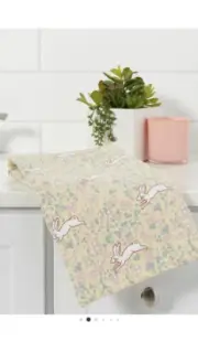 NWT Threshold Spring Easter Rabbit Bunny Hand Towel Lot of 2 Yellow Green
