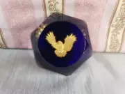 Vintage Baccarat “American Express” Gold Eagle Faceted Paperweight *1120