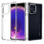 For Oppo Find X5 Pro Clear Case Shockproof Tough Gel Clear Transparent Air Cushion Heavy Duty Cover (Crystal Clear)