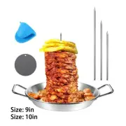 Vertical Skewer Stainless Steel Chicken Roaster Stand Barbecue Grilling