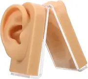Baluue 1Set Fake Human Ear Silicone Model for Ear Piercing Practice Realistic Simulated Ear Display for Beauty Shops Jewelry Stores and Training Purposes Left Right Ears