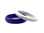 Vintage Genuine White Purple Lucite Hong Kong Bangle Bracelets Lot of 2 MCM MOD