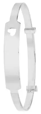 Pretty 925 Sterling Silver Baby Heart Expander Bangle - 3mm 223802U