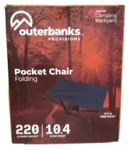 Outer Banks Provisions Camping Pocket Chair Folding in Dark Blue