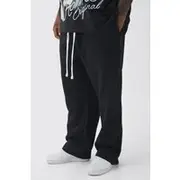 Mens Black Plus Oversized Drop Crotch Joggers