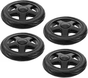 HEALLILY 4pcs Shopping Cart Wheels Caster Wheels Foldable Utility Cart Replacement Wheels Rolling Cart Lawn Mower Wheels Swivel Wheels for Cart Wheelbarrow Tires Plastic Black