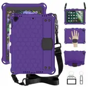 Catzon Hive iPad Case For iPad Pro/Air 10.5/iPad 10.2 Durable Stand Cover With Shoulder Strap-PurpleBlack