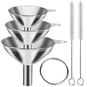 6 Pcs Stainless Steel Mini Funnels for Kitchen Use Large Tiny Small Funnel Set 3