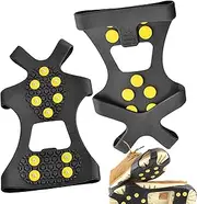 [Generic] Non Slip Shoe Spikes - Multipurpose Outdoor Ice Cleats | Portable Gripper Spikes, Snow Grips Cleats for Walking Hiking Snow Shoveling