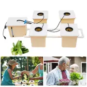 Deep Water Culture DWC Hydroponic Grow System Kit,Set of 5 Round Bucket with Lid