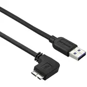 StarTech.com 0.5m 20in Slim Micro USB 3.0 (5Gbps) Cable - M/M - USB 3.0 A to Left-Angle Micro USB - USB 3.2 Gen 1 - Position you