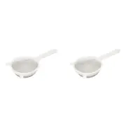 2PK Wiltshire Plastic Fine Mesh Manual Kitchen Sieve Strainer 12.5cm White