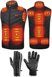 [Generic] Daseeme Sport Gloves Winter Thermal Fleece Gloves Touch Screen Gloves and Heated Vest USB Charging Heated Vest (NO Battery) 2XL