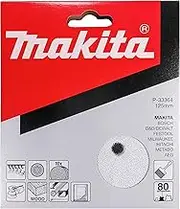 Makita 10 Pack - 80 Grit Sanding Discs For 5" Random Orbit Sanders - For Aggressive Sanding of Wood, Metal & Plastic | 8 Hole Hook-And-Loop Sandpaper