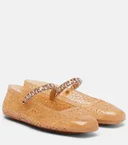 [Jimmy Choo] Jimmy Choo Jelly crystal-embellished ballet flats AU 7 orange