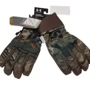 Under Armour UA Men SZ M Mid Season WINDSTOPPER Storm Forest 2.0 Camo Hunt Glove