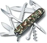 Victorinox Huntsman Swiss Army Knife, Medium, Multi Tool, Camping Knife, 15 Functions, Large Blade, Bottle Opener, Camouflage