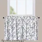 W150*H60cm Navy Blue Floral Home Caravan Kitchen Window Cotton Café Curtain