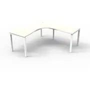 RAPIDLINE RAPID INFINITY PROFILE LEG CORNER WORKSTATION W1800 x W1500 x D700 x H730mm Natural White