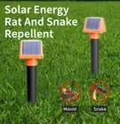 SJZ057 Solar-Powered Ultrasonic Snake & Rat Repellent with LED Light, IP66 Water