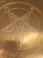 BAPHOMET SATAN LUCIFER MASTER TEMPLATE BRASS ENGRAVING PLATE FOR NEW HERMES