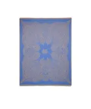 WOOL THROW BLANKET WITH JACQUARD LOGO AND PAISLEY One size light blue